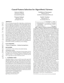 Causal Feature Selection for Algorithmic Fairness