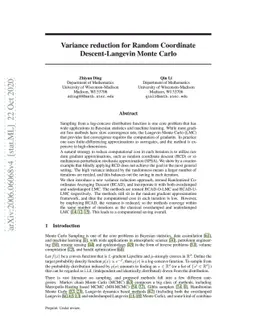 Variance reduction for Random Coordinate Descent-Langevin Monte Carlo