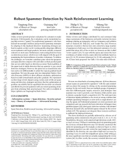Robust Spammer Detection by Nash Reinforcement Learning