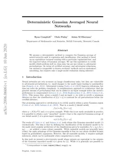 Deterministic Gaussian Averaged Neural Networks