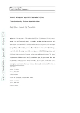 Robust Grouped Variable Selection Using Distributionally Robust
  Optimization