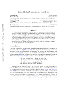 Consolidating Commonsense Knowledge