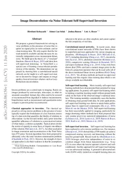 Image Deconvolution via Noise-Tolerant Self-Supervised Inversion