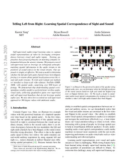 Telling Left from Right: Learning Spatial Correspondence of Sight and
  Sound