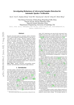 Investigating Robustness of Adversarial Samples Detection for Automatic
  Speaker Verification