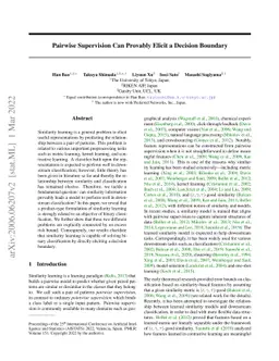 Pairwise Supervision Can Provably Elicit a Decision Boundary