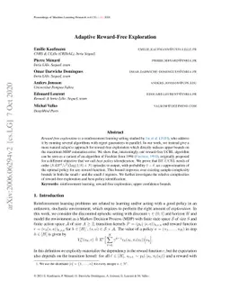 Adaptive Reward-Free Exploration