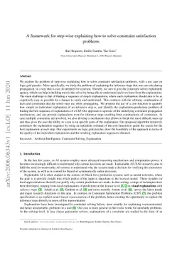 A framework for step-wise explaining how to solve constraint
  satisfaction problems