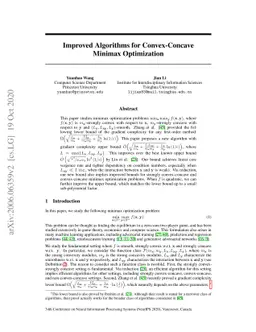 Improved Algorithms for Convex-Concave Minimax Optimization