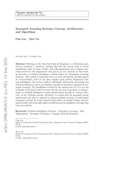 Synergetic Learning Systems: Concept, Architecture, and Algorithms