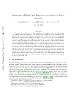 Asymptotics of Ridge (less) Regression under General Source Condition