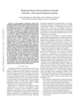 Modeling Human Driving Behavior through Generative Adversarial Imitation
  Learning