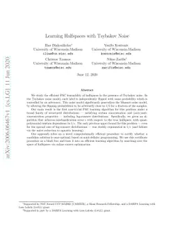 Learning Halfspaces with Tsybakov Noise