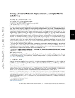 Privacy Adversarial Network: Representation Learning for Mobile Data
  Privacy