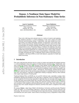 Stanza: A Nonlinear State Space Model for Probabilistic Inference in
  Non-Stationary Time Series