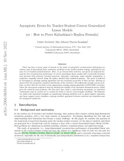 Asymptotic Errors for Teacher-Student Convex Generalized Linear Models
  (or : How to Prove Kabashima's Replica Formula)