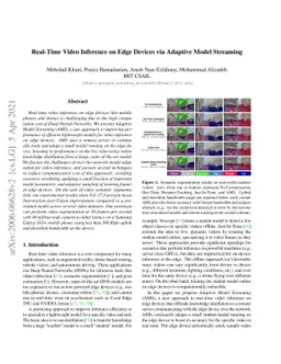 Real-Time Video Inference on Edge Devices via Adaptive Model Streaming