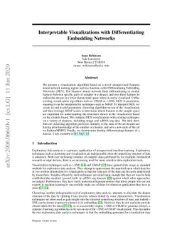 Interpretable Visualizations with Differentiating Embedding Networks