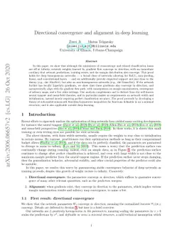 Directional convergence and alignment in deep learning