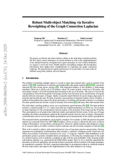 Robust Multi-object Matching via Iterative Reweighting of the Graph
  Connection Laplacian