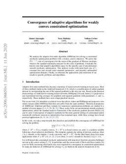 Convergence of adaptive algorithms for weakly convex constrained
  optimization