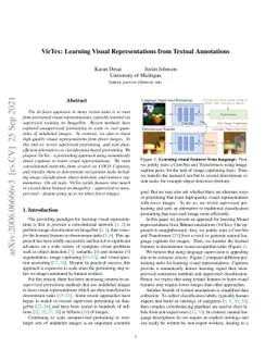 VirTex: Learning Visual Representations from Textual Annotations