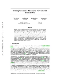 Training Generative Adversarial Networks with Limited Data
