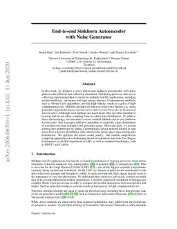End-to-end Sinkhorn Autoencoder with Noise Generator