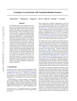 Learning to Learn Kernels with Variational Random Features