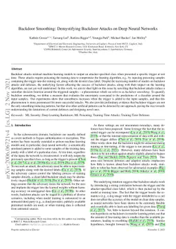 Backdoor Smoothing: Demystifying Backdoor Attacks on Deep Neural
  Networks