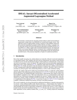 IDEAL: Inexact DEcentralized Accelerated Augmented Lagrangian Method