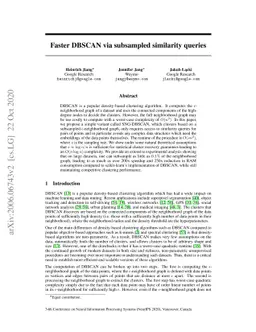 Faster DBSCAN via subsampled similarity queries
