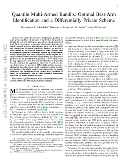 Quantile Multi-Armed Bandits: Optimal Best-Arm Identification and a
  Differentially Private Scheme