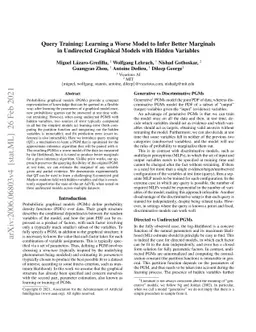 Query Training: Learning a Worse Model to Infer Better Marginals in
  Undirected Graphical Models with Hidden Variables