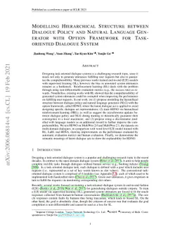 Modelling Hierarchical Structure between Dialogue Policy and Natural
  Language Generator with Option Framework for Task-oriented Dialogue System