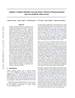 Adaptive Gradient Methods Converge Faster with Over-Parameterization
  (but you should do a line-search)