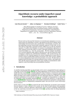 Algorithmic recourse under imperfect causal knowledge: a probabilistic
  approach