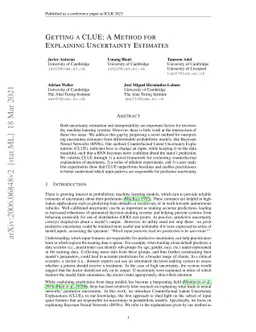 Getting a CLUE: A Method for Explaining Uncertainty Estimates