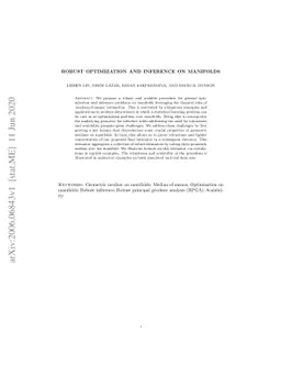 Robust Optimization and Inference on Manifolds