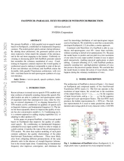 FastPitch: Parallel Text-to-speech with Pitch Prediction