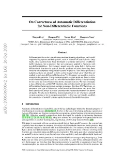 On Correctness of Automatic Differentiation for Non-Differentiable
  Functions