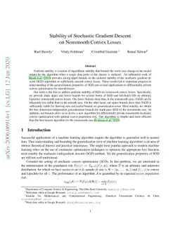 Stability of Stochastic Gradient Descent on Nonsmooth Convex Losses
