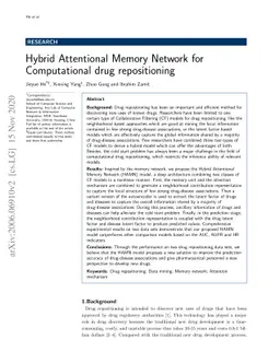 Hybrid Attentional Memory Network for Computational drug repositioning