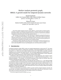 Markov Random Geometric Graph (MRGG): A Growth Model for Temporal
  Dynamic Networks