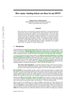 How many winning tickets are there in one DNN?
