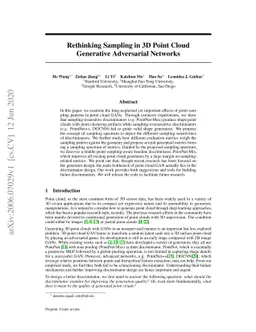 Rethinking Sampling in 3D Point Cloud Generative Adversarial Networks