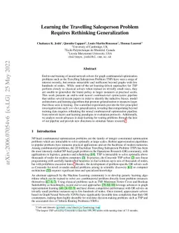 Learning the Travelling Salesperson Problem Requires Rethinking
  Generalization