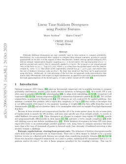 Linear Time Sinkhorn Divergences using Positive Features