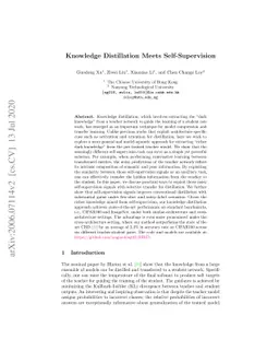 Knowledge Distillation Meets Self-Supervision