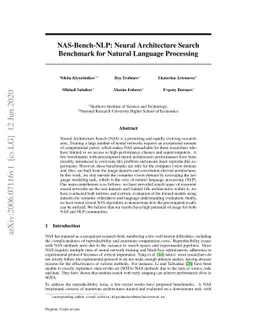 NAS-Bench-NLP: Neural Architecture Search Benchmark for Natural Language
  Processing